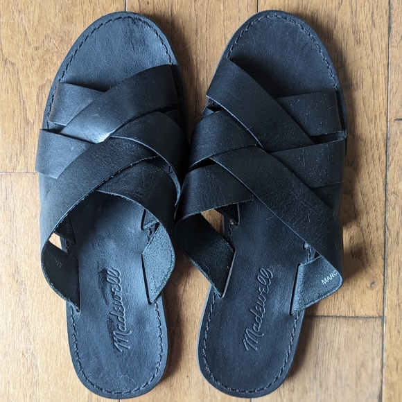 Madewell Boardwalk Woven Leather Slide Sandals Shoes L1165 Womens size 6 - Picture 5 of 7